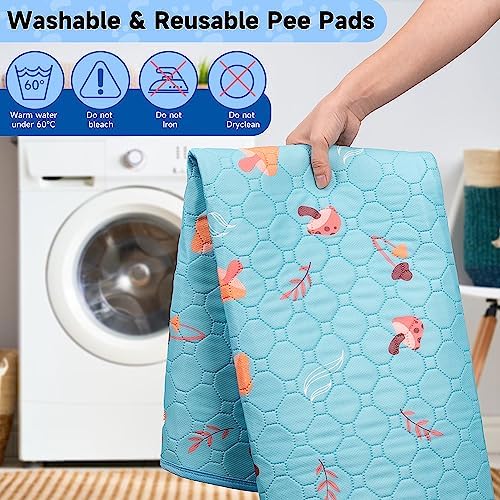 Washable Pee Pads for Dogs, 4-Pack Reusable Puppy Pads, Waterproof Non-Slip Wee Wee pad, Absorbent and Leakproof Training Mats for Potty, Crate, Playpen, Bed, Sofa, 18"x 24"