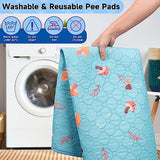 Washable Pee Pads for Dogs, 4-Pack Reusable Puppy Pads, Waterproof Non-Slip Wee Wee pad, Absorbent and Leakproof Training Mats for Potty, Crate, Playpen, Bed, Sofa, 18"x 24"
