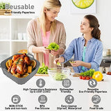 2 PCS Silicone Air Fryer Liners 9 Inch Square Easy Cleaning Airfryer Silicone Liners for 6-9 QT Frying Basket, Heat Resistant Reusable Ninja Air Fryer Accessories (Grey+Green)
