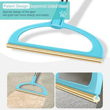 Carpet Rake for Pet Hair Removal, Reusable Pet Hair Removal Tool 56” Adjustable Long Handle Pet Hair Removal Broom, Cat Dog Hair Remover Carpet Brush Scraper for Rugs, Mats, Couch (Sky Blue)