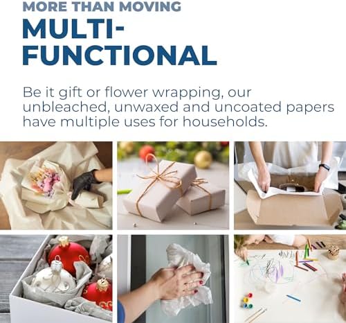 Over 800 Sheets of Blank Packing Paper in Bulk | Approx. 20 lb. Newsprint/Newspaper Moving Essentials and Supplies | Great for Wrapping Fragile Items, Other Materials, Accessories like Dishes, Glasses
