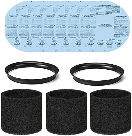 Shop-Vac 90107 Paper Disc Filter and 90585 Foam Sleeve Filter, for Most Shop-Vac Wet/Dry Vacuum Cleaners 5 Gallon and Above, Replacement Parts #9010700, 9013700,9058500, 6 Pack