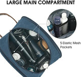 WANDF Travel Toiletry Bag for Men Large Toiletries Shaving Bag Water Resistant Hanging Dopp Kit Travel Accessories Bag for Women Men (Blue)