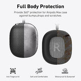 Case Cover for AirPods Max Headphones,AHBTEYM Carbon Fiber Texture TPU Ear Cups Cover/Ear Pads Case Cover/Headband Cover for Apple AirPod Max,Accessories Silicone Protector Cover(Matte Black)
