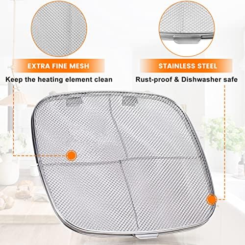 Stainless Steel Splatter Shield for Ninja Foodi AG301, Air Fryer Replacement Parts Accessories Fine Mesh Splatter Screen for Ninja Foodi 5 in1 Indoor Grill Air Fryer AG300,AG300C,AG301C,AG302,AG400