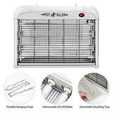 Indoor Electric Bug Zapper, 2800V Powerful Flying Insect Mosquito Killer w/ 20W Blue Light Attract, Plug-in Pest Control Machine for Moth, Fruit Fly, Fungus Gnat, Garage Bug Catcher/Eliminator/Trap