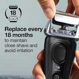 Braun Series 8 83M Electric Shaver Head Replacement Cassette, Silver