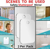 Shatterproof Shower Mirror Fogless for Shaving(2 Pack,Larger 10.7x8 inch)43% Than Original,Unbreakable Deluxe Plexiglass Makeup Mirror,Largest Bathroom Wall Hanging,Portable Handheld Camping,Silver