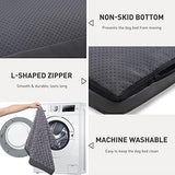 Dog Crate Bed Waterproof Dog Beds for Medium Dogs Rose Velvet Soft Fluffy Washable Dog Bed with Removable Cover & Anti-Slip Bottom, 29 x 18 Inch, Gray