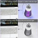 ELLASSAY Electric Bug Zapper for Indoor & Outdoor - Rechargeable Mosquito and Fly Killer Portable USB LED Purple Light Trap Have Security Grid Home, Bedroom, Backyard Camping Using, Grey