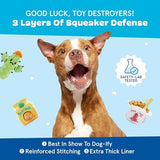 Barkbox Squeaky Dog Toys - Plush and Squeak Chew Toys | Puppy and Pet Toys for Medium to Large Dogs | Chow Chow Mein (Large)