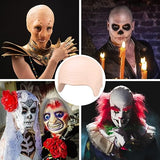 8 PCS Halloween Makeup Latex Bald Cap Think Bald Caps for Halloween Theme Party Cosplay for adults Women Men Bald Head Wig Cap Bald Hat Costume Accessory