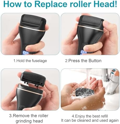 8 Pack Refill Rollers for Electric Foot Callus Remover, Replacement Rollers Heads Foot Care Pedicure Tools, 3 Pack Extra Coarse, 3 Regular Coarse, 2 Gentle Coarse Refill Rollers for Electric Foot File