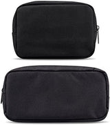Universal Electronics/Accessories Soft Carrying Case Bag, Durable & Light-Weight,Suitable for Out-Going, Business, Travel and Cosmetics Kit (Small+Big-Black)