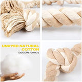 Fida Dog Rope Toys for Aggressive Chewers,Large Dog Toy Designed for Tug of War, Tough Dog Rope Toy Indestructible Made of Undyed Natural Cotton, 29" Large Dog Toys with 3 Big Knots and a Handle