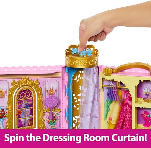 Bundle of Mattel Disney Princess Closet Playset with 2 Fashions, 25 Accessories, Vanity, Dressing Room, Runway & Storage, Opens to 2 Feet + Princess Aurora Fashion Doll, Blonde Hair, Tiara Accessory