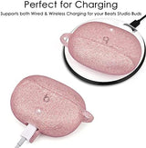 VISOOM Compatible with Beats Studio Buds 2021 Case, Silicone Soft Carrying Cases Protective Wireless Charging Cover Skin with Beats Studio Earbuds Accessories Keychain for Women&Girls