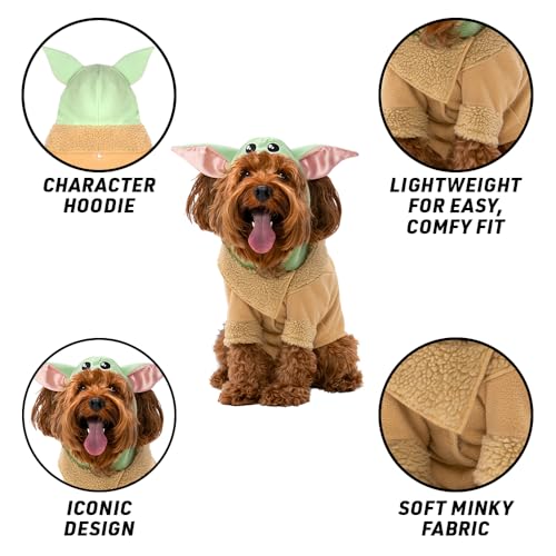 STAR WARS Grogu Pet Hoodie - Hooded Pet Shirt with Sleeves and Ears