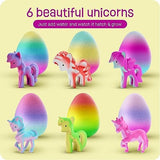 Dan&Darci Unicorn Hatching Surprise Eggs for Kids - 6 Pack - Grows 600% - Unicorn Toys for Girls & Boys Age 3-8 - Birthday Gift Ideas and Party Favors for 3+ Year Old Girl - Gifts for Ages 3 4 5 6 7 8