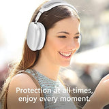 Silicone Case Cover for AirPods Max Headphones, Clear Soft TPU Ear Cups Cover/Ear Pad Case Cover/Headband Cover for AirPods Max (2024/2020),Transparent Accessories for Apple AirPod Max (USB-C), White