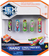 Nano 5 Pack, 4 Nano Bots with Bonus Flash Nano, Sensory Toys for Kids & Cats with Vibration Technology, Insect Toys & Mini Robot Toy for Kids Ages 3 & Up