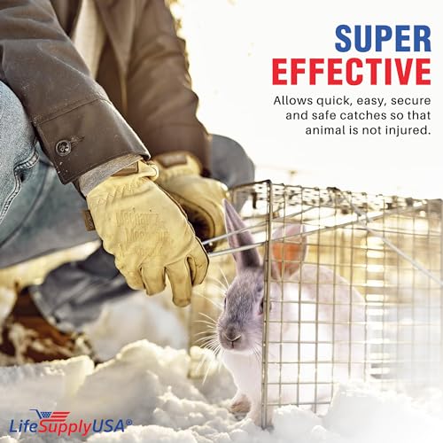 Heavy Duty Catch Release Large Live Humane Animal Cage Trap for Foxes Raccoons Badgers Coyotes 42x15x15