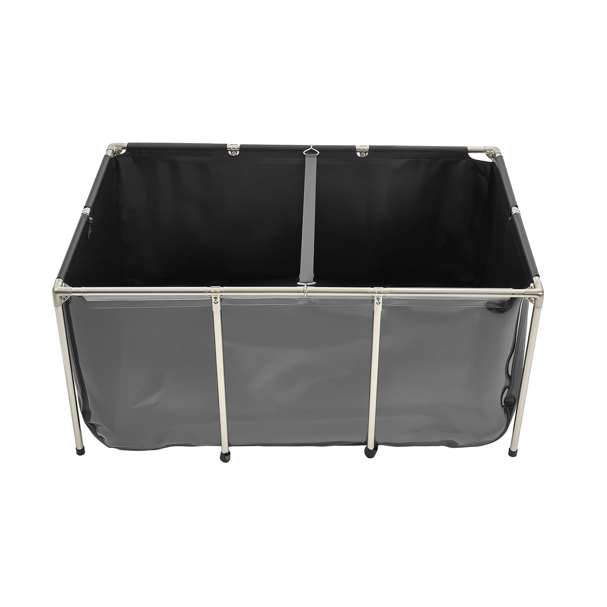 VEVOR Canvas Fish Pond, 270 Gal Above Ground Fish Pond, PVC Koi Tank with Clear Viewing Panel, Rectangular Goldfish Tank with Stainless Steel Frame & Drain Valve, for Breeding Koi, Irrigation(Black)