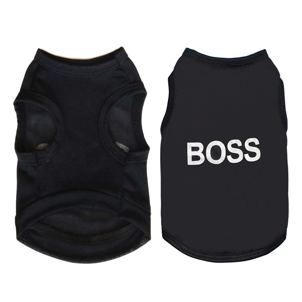6 Pack Dog Clothes for Small Dogs Boy and Girl, Soft and Breathable Puppy Kitten Dog Shirts with Letters for Pet Dogs Cats, Black Dog T-Shirts Apparel Sleeveless Vests for Chihuahua Yorkies