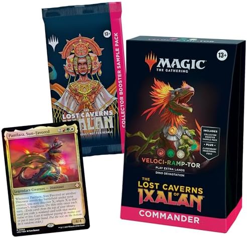 Magic: The Gathering The Lost Caverns of Ixalan Commander Deck - Veloci-ramp-tor (100-Card Deck, 2-Card Collector Booster Sample Pack + Accessories)
