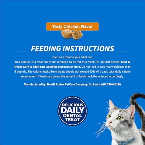 Purina DentaLife Made in USA Facilities Cat Dental Treats, Tasty Chicken Flavor - (Pack of 10) 1.8 oz. Pouches
