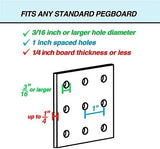 Pegboard Basket Size L, Black - Hooks to Any Peg Board - Square Style Wire Shelf Baskets - Organize Tools, Workbench, Accessories, Garage Storage - Wall Organizer Attachments