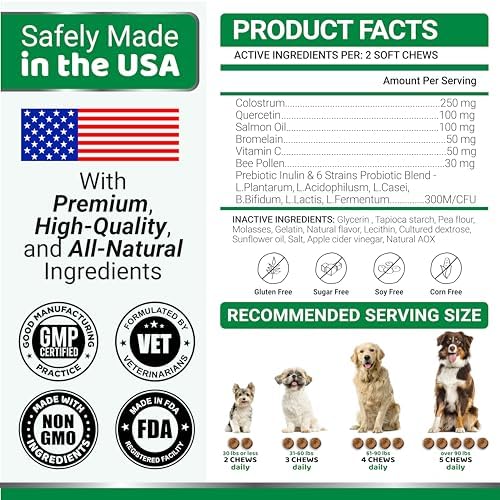 YUMA'S Dog Allergy Relief Chews - Dog Itching Skin Relief Treatment Pills - 170 Treats - Anti-Itch Chewables - Itchy and Paw Licking - Hot Spots - Omega 3 Fish Oil - Dry Skin & Coat Supplement