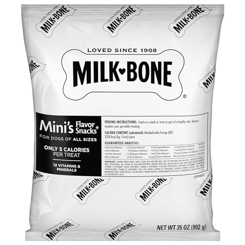 Milk-Bone Mini's Flavor Snacks Dog Treats, 35 Ounce Refill Packs (Pack of 2) Crunchy Texture Helps Reduce Tartar