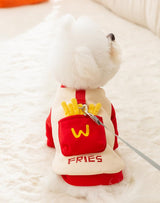 AZA Dog Halloween Costume Cotton French Fries Cosplay Clothes for Pets Hoodie Pet Shirt Boy Coat for Small Dogs Dog Cute T-Shirt Cat Girl Outfits Puppy Fall Sweaters Winter Costumes (XS,French Fries)