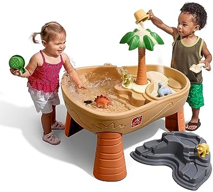 Step2 Dino Dig Sand and WaterTable, Kids Activity Sensory Playset, Summer Outdoor Toys, 7 Piece Water Toy Accessories, For Toddlers 2-5 Years Old