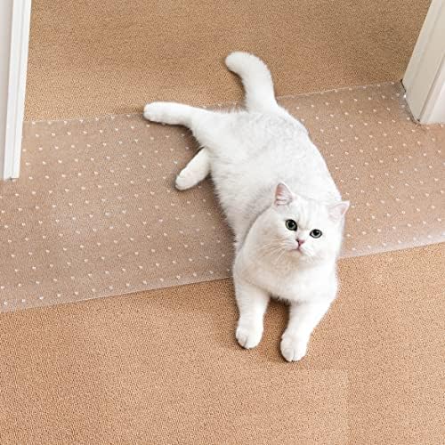Uross Carpet Protector for Pets - Cat Carpet Protector for Doorway, Anti Scratch Under Door Cat Scratch Protector Mat, Easy to Cut Plastic Carpet Scratch Stopper, Cat Scratch Guard Carpet 3.6FT*3PCS