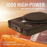 Planet Audio P10AWK Amplified Car Subwoofer - 1000 Watts, Low Profile, 10 Inch Subwoofer, 8 Gauge Amplifier Installation Kit Included. Great for Vehicles That Need Bass But Have Limited Space