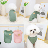 Generic RichePet 4 Pieces Dog Shirts with Breathable and Comfort Small Medium Dog cat pet Clothing Spring Dog Outfits for Small Puppy Cat Pets (X-Large), Yellow Pink Green White