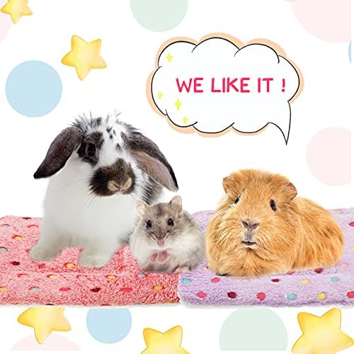 Jetec 3 Pcs Bunny Guinea Pig Beds Soft Bunny Mats Warm Guinea Pig Mat Small Animal Winter Bed Pads Fleece Sleeping Pads for Indoor Rabbit Hamster Squirrel Hedgehog Chinchilla Ferret(Dots)