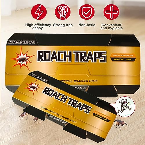 Roach Trap Sticky Glue Traps (20 Pack) for Cockroach and Bugs | Long Lasting and Strong Sticky Cockroach Catcher | Non-Toxic | No Need to Chase a Cockroach with Your Shoe at Hand!