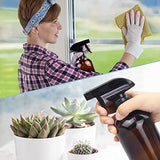 Glass Spray Bottle, Amber Glass Spray Bottle Set & Accessories for Non-toxic Window Cleaners Aromatherapy Facial Hydration Watering Flowers Hair Care (2 Pack/16 oz) (Amber)