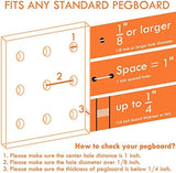 G.CORE Large Pegboard Cups Peg Board Storage Bin 6 Pack with Hooks, Square Box Shape Pegboard Cup Holder Accessories for Garage Workbench/Craft Room/Office/Playroom/Home Kitchen Organization (Blue)