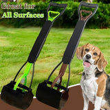 2 Pieces Pooper Scooper, Large Pooper Scooper for Dogs Heavy Duty, Dog Pooper Scooper with Long Handle & High Strength Durable Spring, Foldable Dog Poop Pick Up(28-inch)