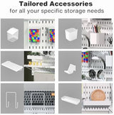 Keepo Pegboard Combination Kit, Pegboards and Accessories Modular Hanging for Wall Organizer, Crafts Organization, Ornaments Display, Nursery Storage, Peg Board (White, 33″×22″)