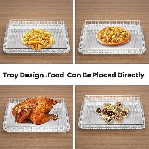 Stainless Steel Baking Tray Pan and Air Fryer Basket Compatible with Cuisinart Airfryer TOA-060 and TOA-065 for Cuisinart air fryer replacement parts