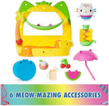 Gabby's Dollhouse, Cakey’s Fruit Smoothie Balcony Playset, 8-Pcs with Toy Figures, Dollhouse Accessories & Sensory Play, Kids Toys for Girls & Boys 3+