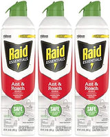 Raid Essentials Ant & Roach Killer Aerosol Spray, Child & Pet Safe, Kills Insects Quickly, for Indoor Use, 10 oz (Pack of 3)