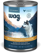 Amazon Brand - Wag Wet Canned Dog Food, Chicken & Vegetable Stew Recipe, 13.2 oz Can (Pack of 12)
