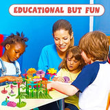 3-6 Years Old Toddler Toys - Flower Garden Building Toy with Insect Pegs, Educational Activity Gifts for Girls Preschool-Kindergarten, 153Pcs STEM Stacking Pretend Play Set