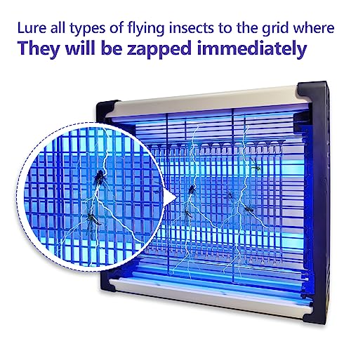 Electric Bug Zapper, Powerful Flying Insect Mosquito Killer w/ 20W Blue Light Attract, Plug-in Pest Control Machine for Moth, Fruit Fly, Fungus Garage Bug Catcher/Eliminator/Trap/Shocker